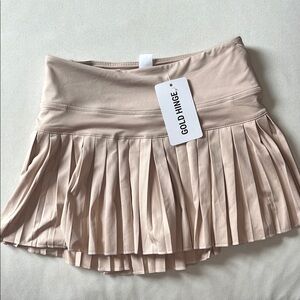 NWT GOLD HINGE BAJA BEIGE PLEATED TENNIS SKIRT